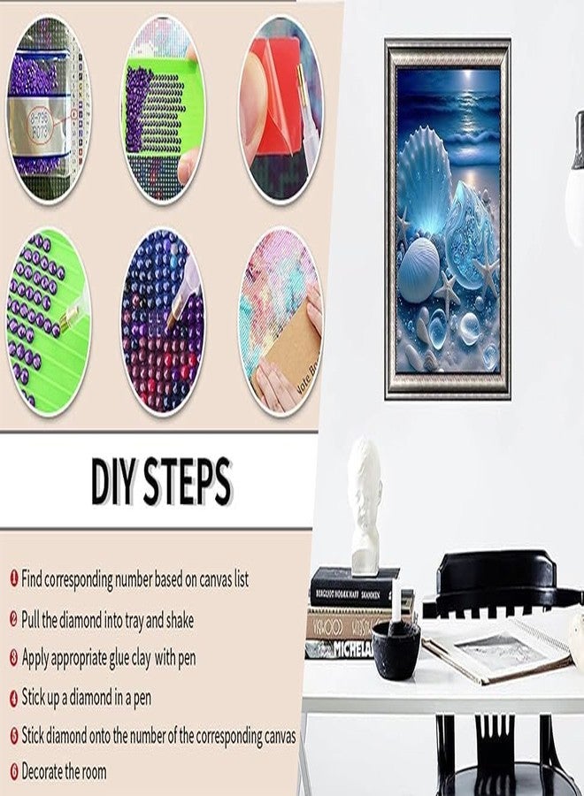 ZINLEY Seashell Diamond Painting Kits for Adults-Beach Diamond Art for Adult,Seashell Gem Painting Crafts Home Wall Decor,DIY 5D Gem Art Seashell Perfect for Relaxation(12x16inch,Frameless) - Image 5